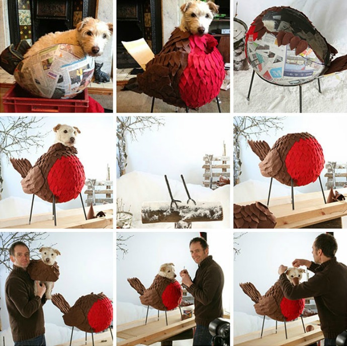 Kreasi Foto Anjing Untuk Kartu Natal