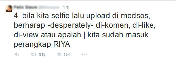 Selfie itu Riya