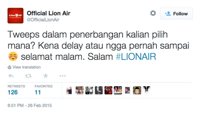 Tweet Lion Air