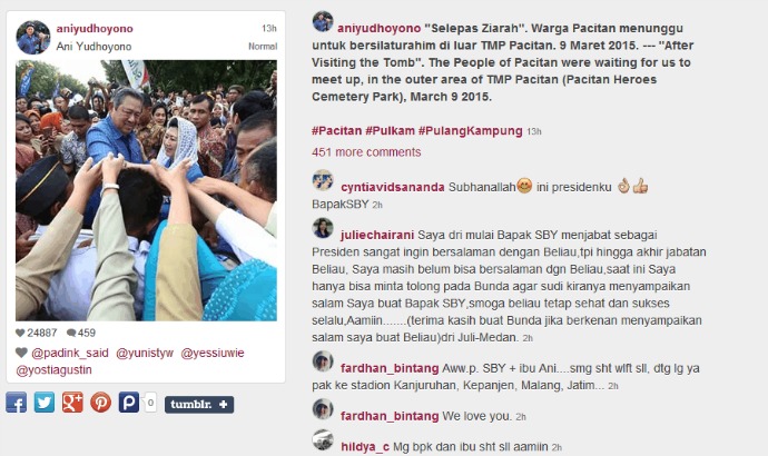 Silaturahmi dengan SBY di Luar TMP (c) Instagram