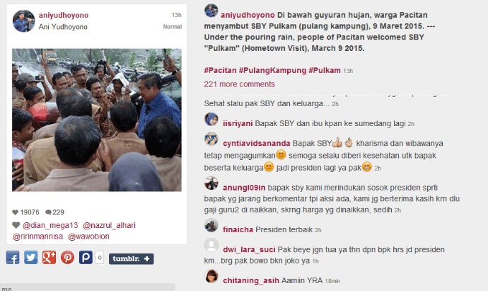 Warga menyambut kedatangan SBY (c) Instagram