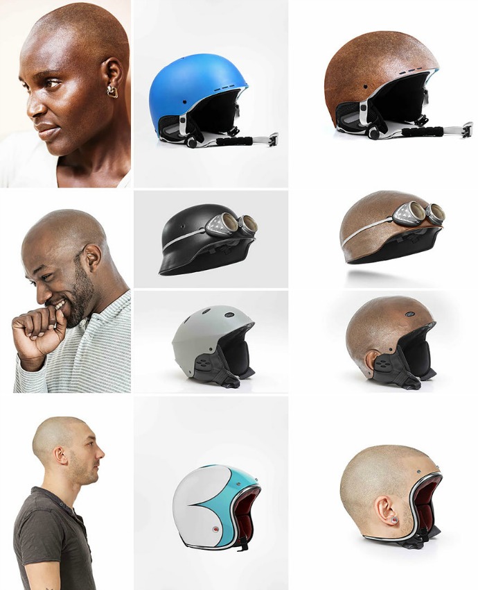 Proses pencetakan grafis di helm kepala manusia [image source]