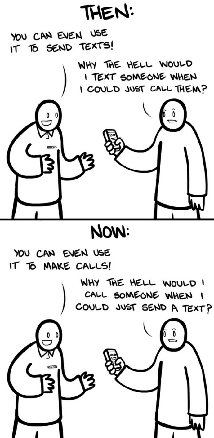 Pesan Text vs Telepon [image source]