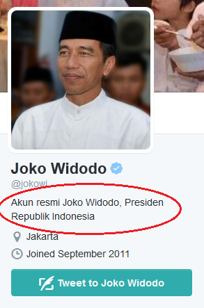 Akun Jokowi Ganti Biodata