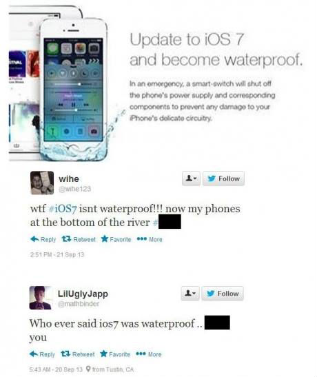 Iklan Plasu Fitur Waterproof di iOS 7 [Image Source]