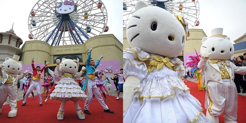 Karnaval di Theme Park Hello Kitty China [image source][image source]