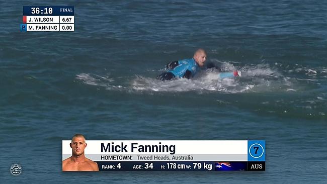 Mick Fanning berusaha menyelamatkan diri dari serangan hiu [Image Source]