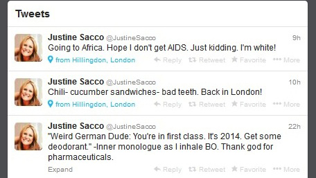 Tweet Justine Sacco [Image Source]