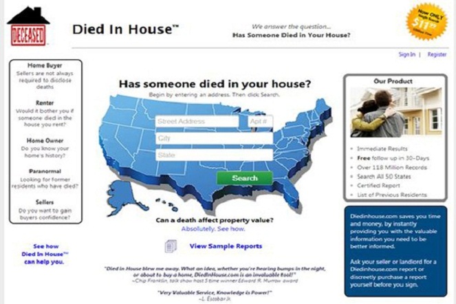 Website ini berisi data-data rumah berdarah di seluruh Amerika [Image Source]