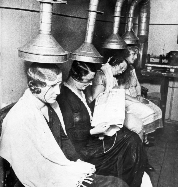 (GERMANY OUT) Russia; Moscow; women sitting under a hair dryer in a hairdresser; taken by Emil Strassberg - 1933 (Photo by Emil Strassberg/ullstein bild via Getty Images)