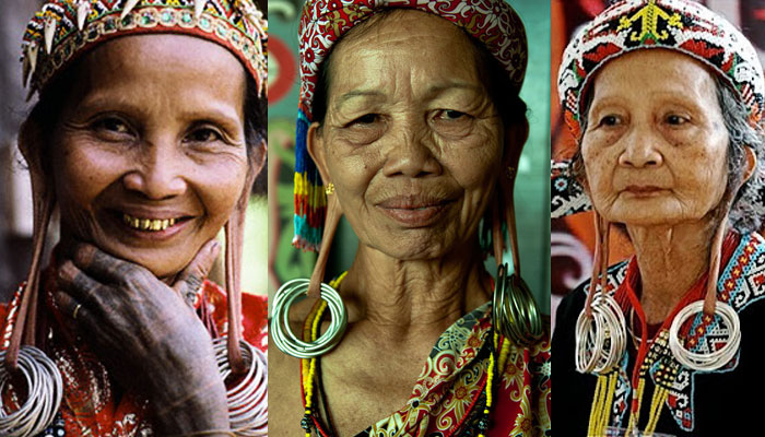 Wanita Cantik Suku Dayak dengan Telinga Panjang