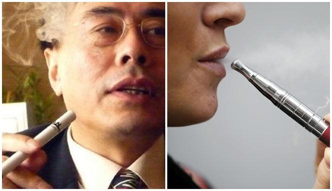 Hok Lin (sebelah kiri) menciptakan rokok elektronik ini namun gagal memasarkannya.