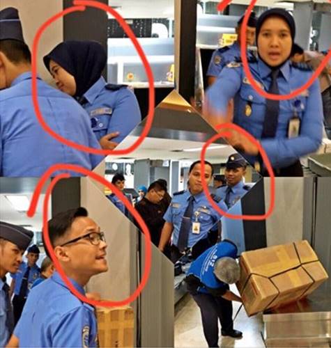 Wajah petugas Bandara Soekarno Hatta yang diduga berkaitan dengan insiden teman Ilha Latuconsina [Image Source]