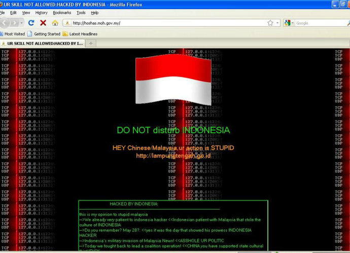 Hacker Indonesia vs Malaysia dan Cina [image source]
