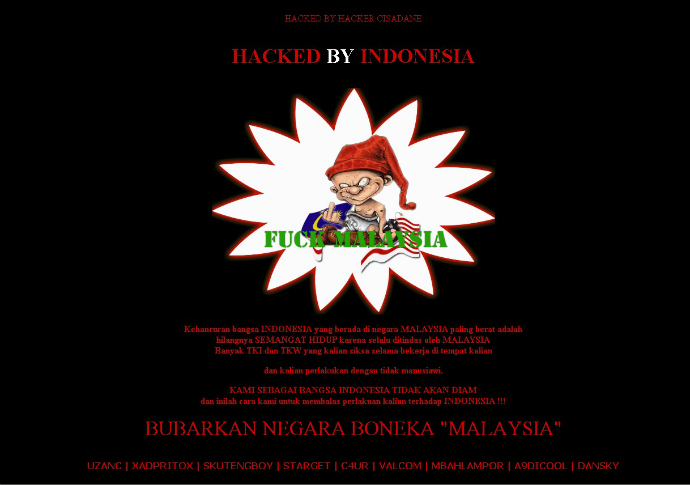 Hacker Indonesia vs Malaysia [image source]