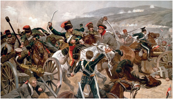 Pasukan kavaleri Inggris dalam pertempuran melawan Rusia [Image Source]