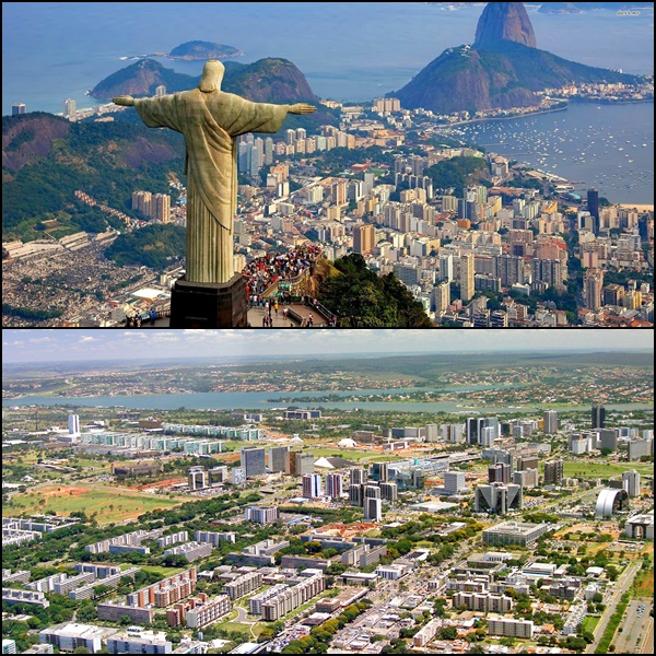 Rio de Janeiro (atas) dan Brasilia (bawah) 
