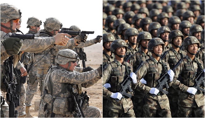 China menang telak untuk jumlah tentara yang aktif