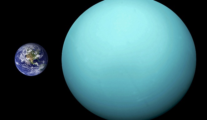 Beginilah ukuran Uranus jika dibandingkan Bumi [Image Source]