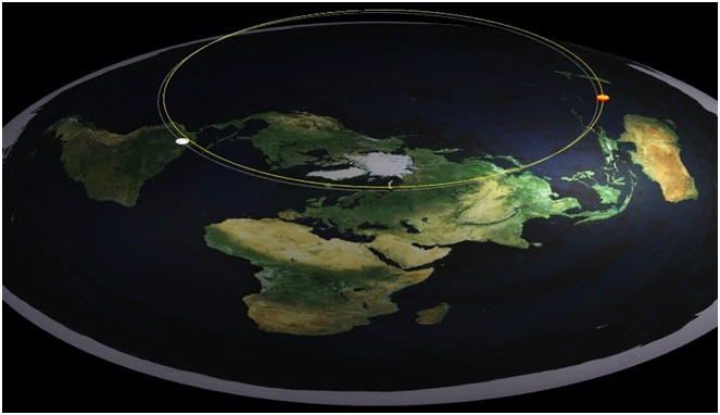 Kira-kira beginilah gambaran bumi jika dilihat dari atas menurut Flat Earth Society [Image Source]