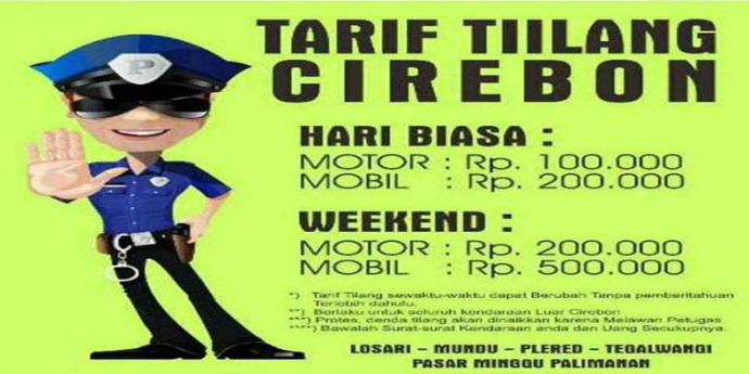 Tarif tilang di Cirebon [image source]