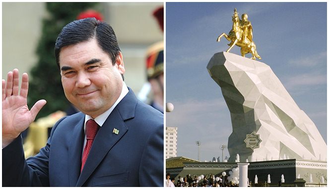 Presiden Turkmenistan dan patung kudanya [Image Source]