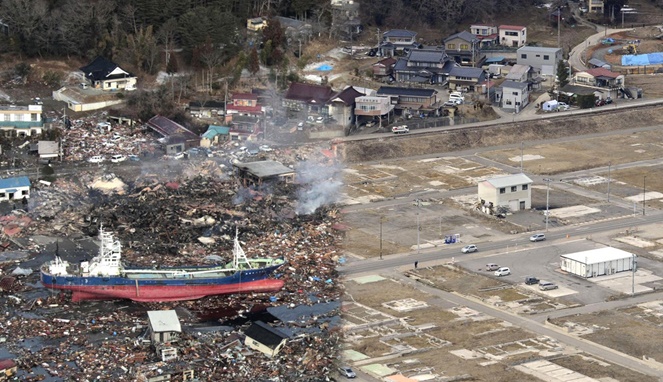 Setelah tsunami dan setelah pembersihan [Image Source]