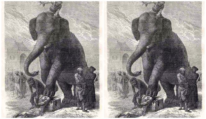 Eksekusi dengan gajah [Image Source]