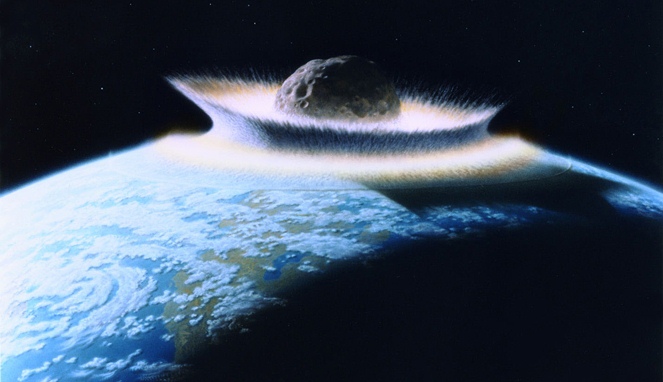 Ilustrasi asteroid menabrak Bumi [Image Source]