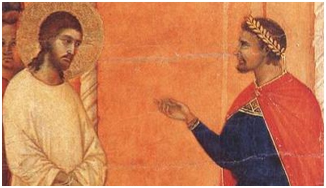 Pontius Pilate dan Yesus [Image Source]
