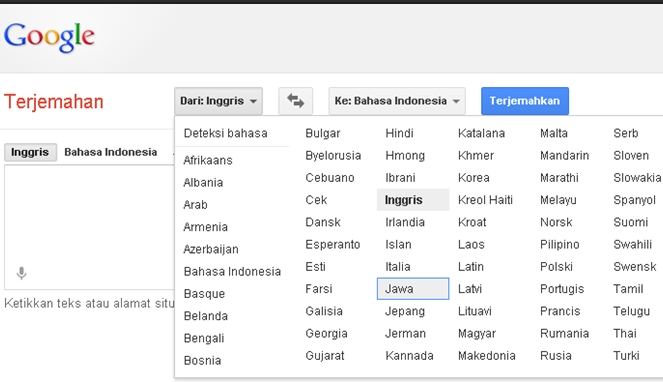 Google Translate Bahasa Jawa [image source]