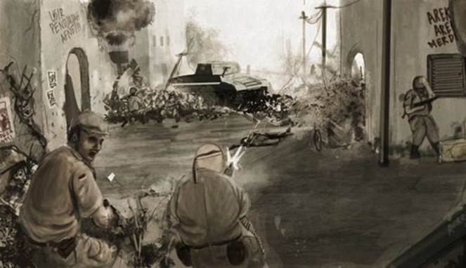 Ilustrasi Inggris di pertempuran Surabaya [Image Source]