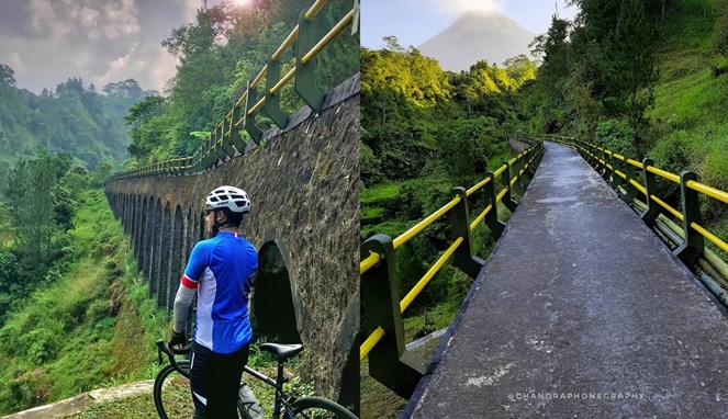 Ilustrasi Jembatan Plunyon Kalikuning, salah satu lokasi syuting KKN di Desa Penari. [Sumber Gambar 1 dan 2]