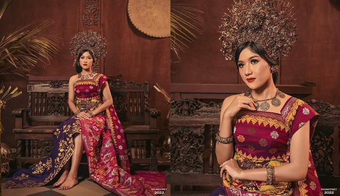 Erina tampak elegan mengenakan kain Bali dan payas 2. [Sumber Gambar]